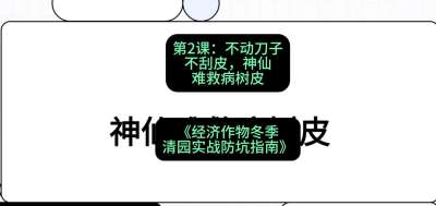 第2节：【物理手段】不动刀子不刮皮，神仙难救病树皮，课程：《经济作物冬季清园&middot;实战防坑指南》#识农AI