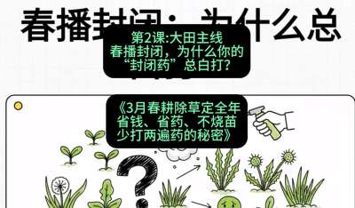 第2节：大田主线，春播封闭，为什么你的&ldquo;封闭药&rdquo;总白打？，课程：《3月春耕除草定全年：省钱、省药、不烧苗、少打两遍药的秘密》